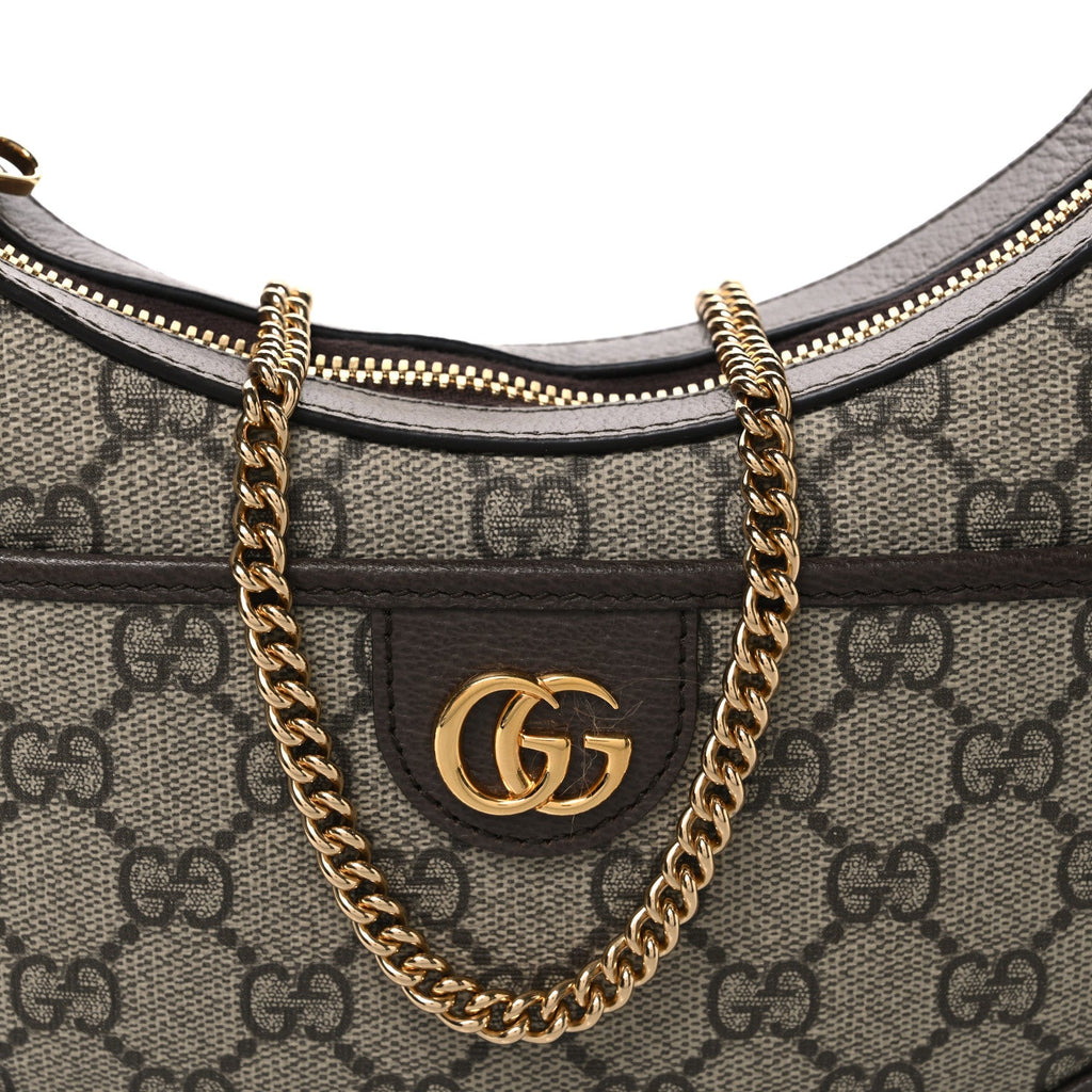 GG Supreme Monogram Textured Dollar Calfskin Small Ophidia Shoulder Bag Beige Ebony New Acero wholesalehk.shop