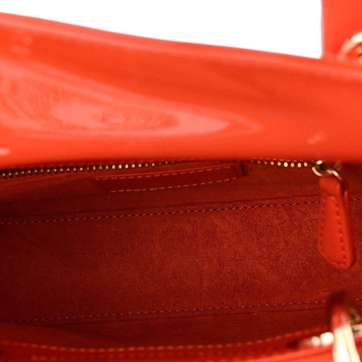 Patent Cannage Mini Lady Dior Orange wholesalehk.shop