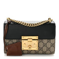 GG Supreme Monogram Calfskin Small Padlock Shoulder Bag Beige Black Cuir £¨ Direct shipment via from wholesalehk.shop