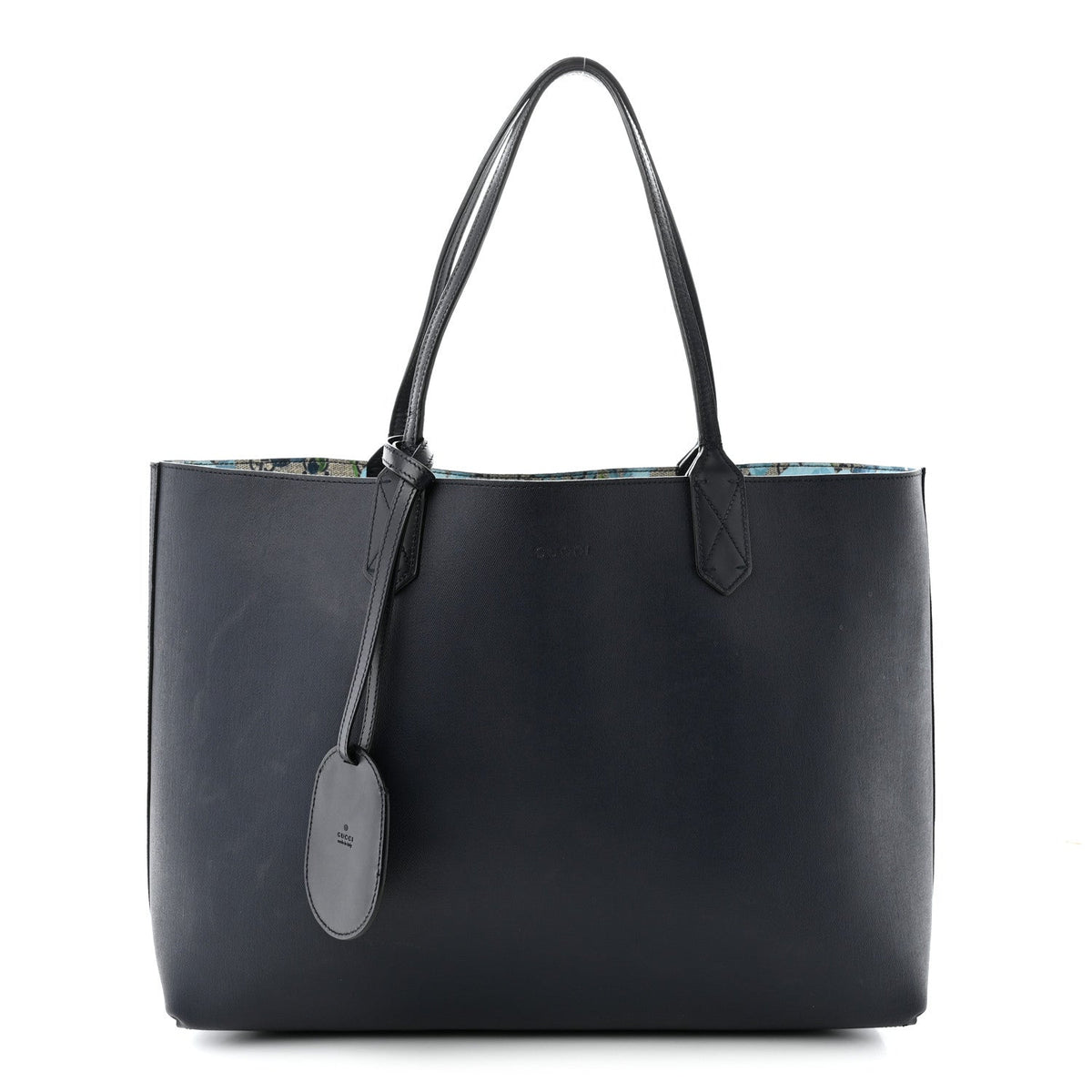 GG Supreme Monogram Blooms Medium Reversible Tote Beige Blue Navy wholesalehk.shop