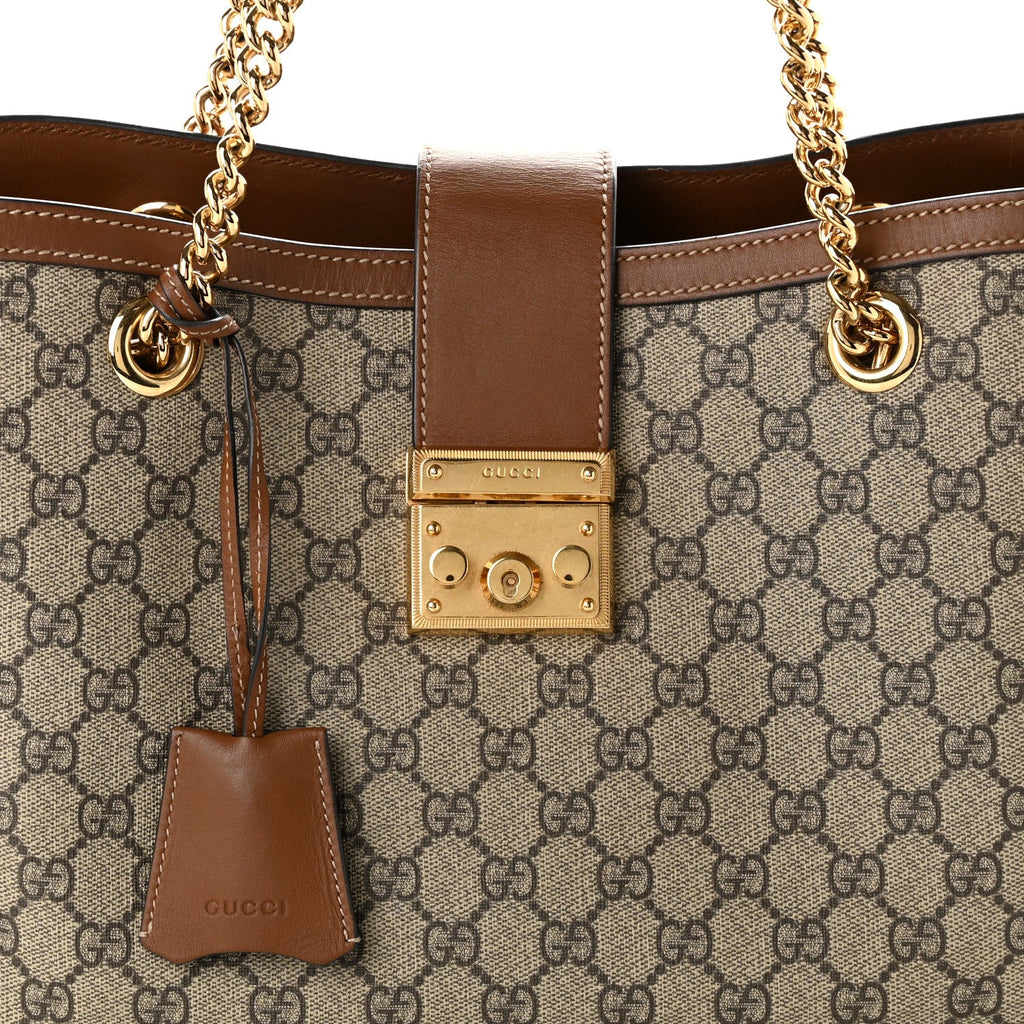 GG Supreme Monogram Medium Padlock Tote Beige Cuir £¨ Direct shipment via from wholesalehk.shop