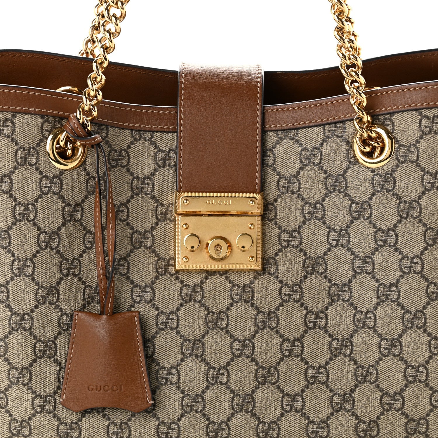 GG Supreme Monogram Medium Padlock Tote Beige Cuir £¨ Direct shipment via from wholesalehk.shop