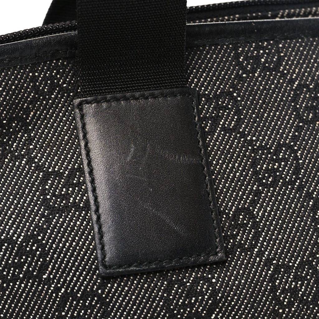 Denim Monogram Tote Bag Black wholesalehk.shop