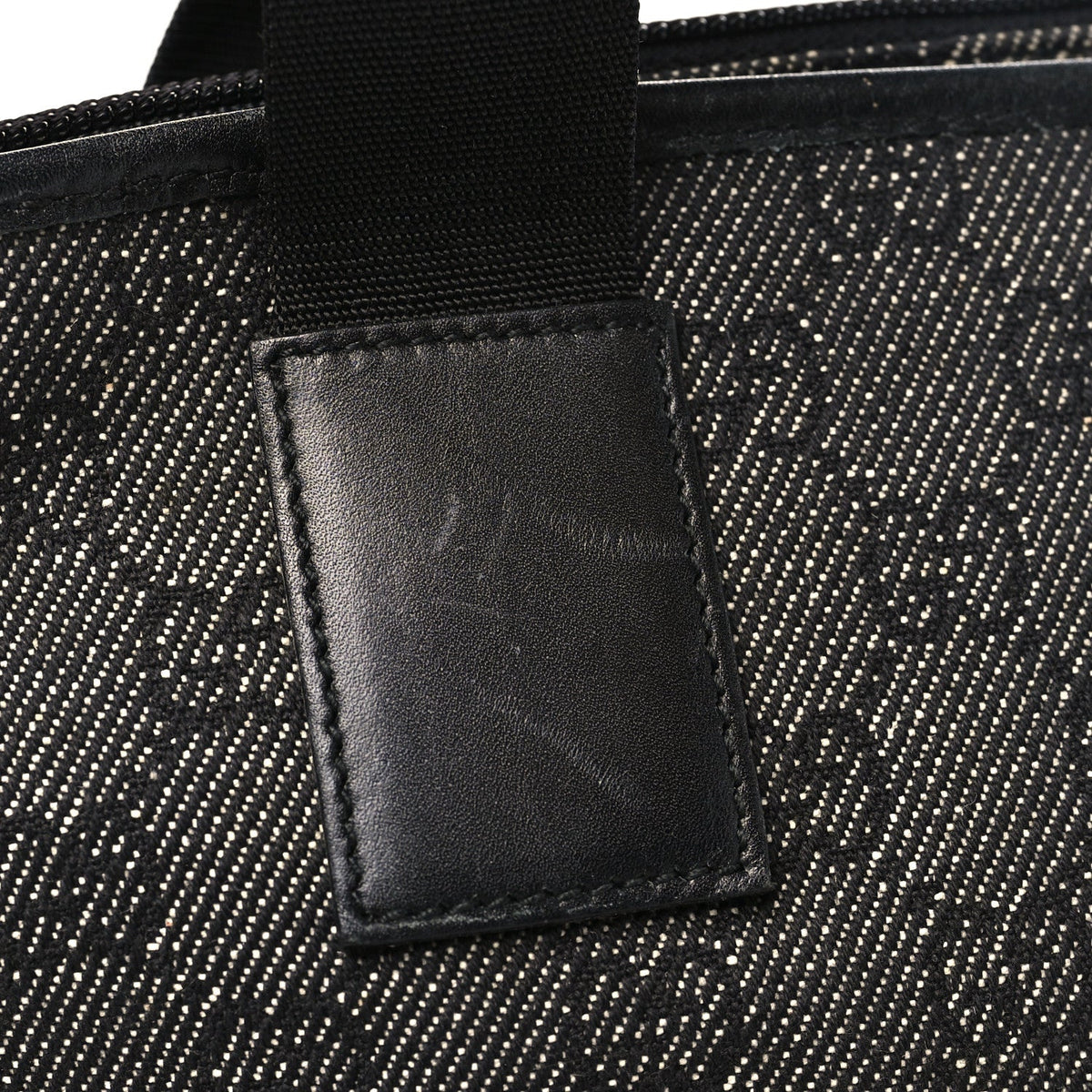 Denim Monogram Tote Bag Black wholesalehk.shop
