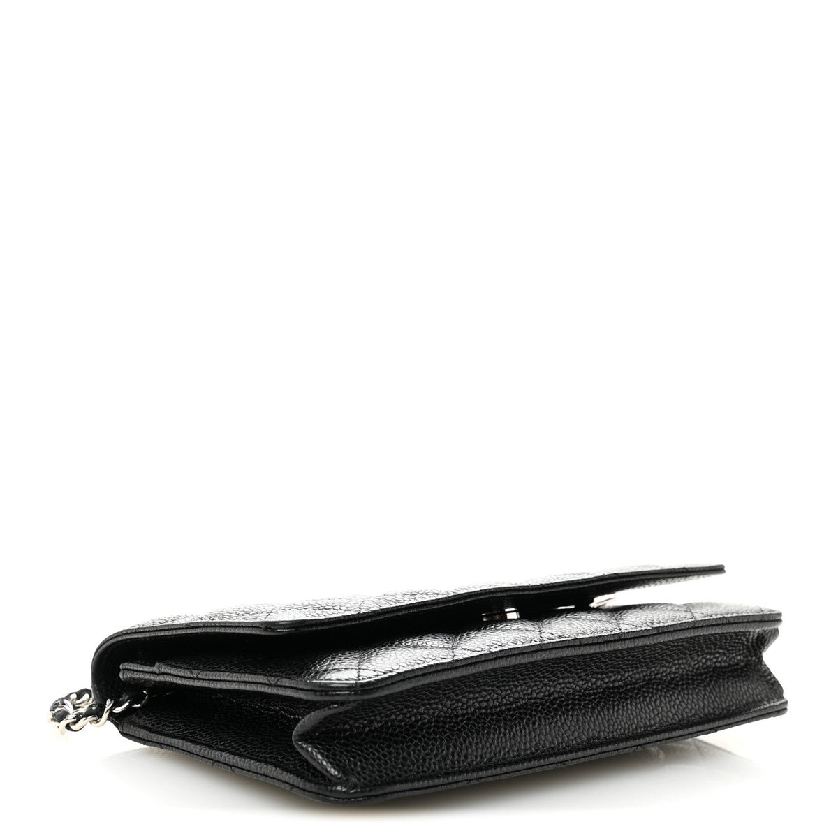 Caviar Quilted Wallet on Chain WOC Black wholesalehk.shop