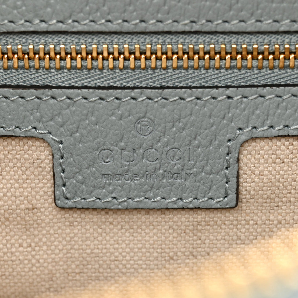 GG Supreme Monogram Textured Calfskin Web Super Mini Ophidia Shoulder Bag Light Blue wholesalehk.shop