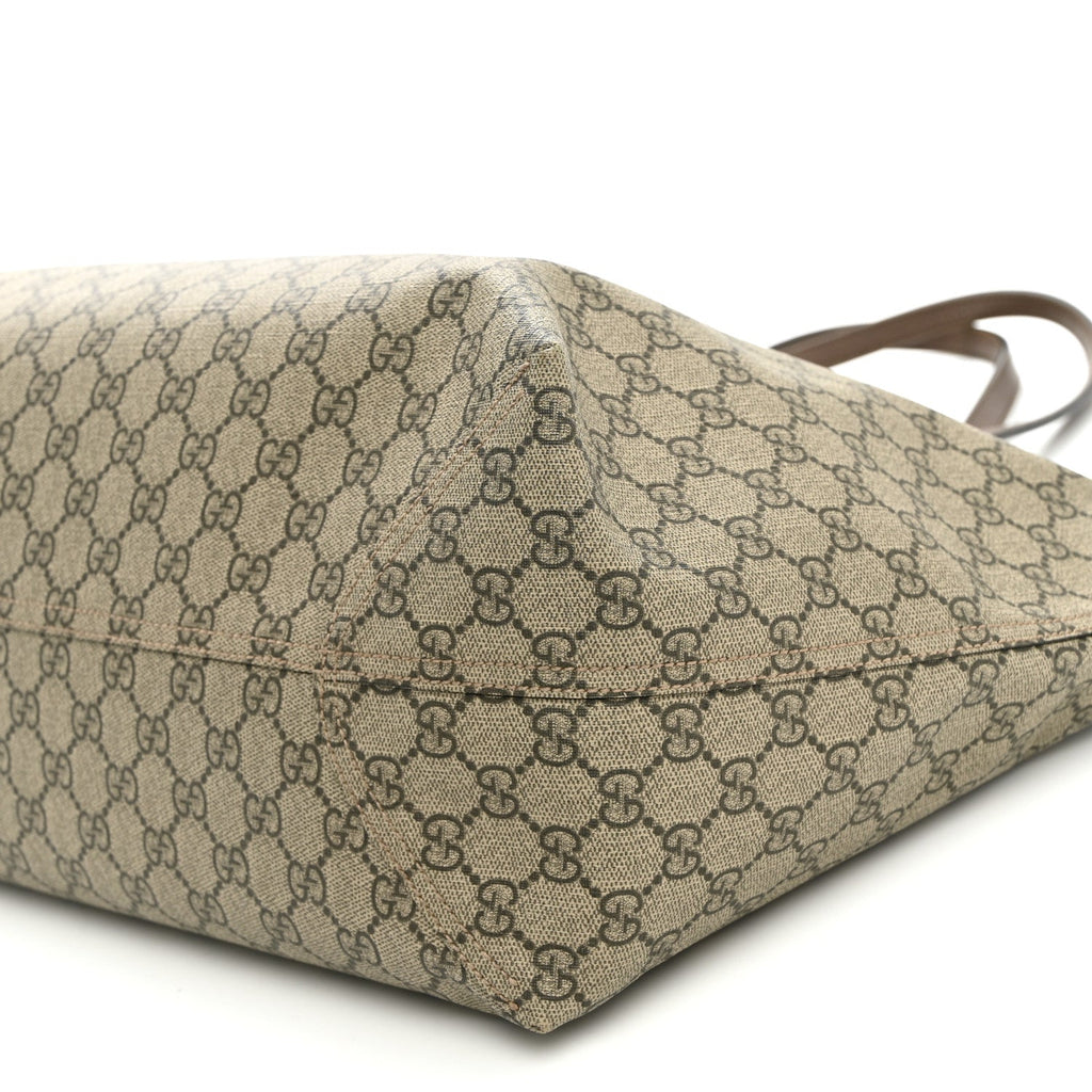GG Supreme Monogram Medium Ophidia Shopping Tote Ebony wholesalehk.shop
