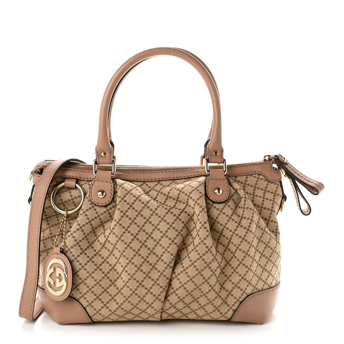 Diamante Medium Sukey Top Handle Bag Beige Pink wholesalehk.shop