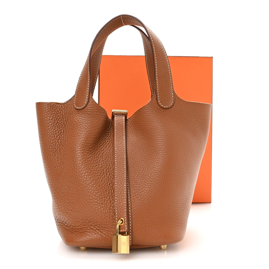 Taurillon Clemence Picotin Lock 18 PM Gold £¨ Direct shipment via from wholesalehk.shop