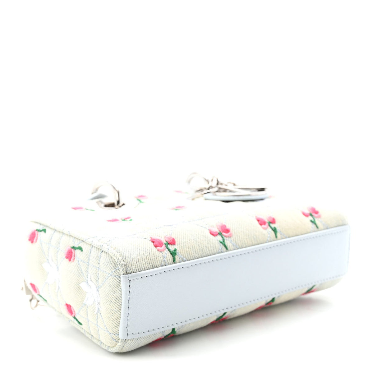 Denim Cannage Embroidered Doves & Roses Dioramour Mini Lady D-Joy Blue Multicolor wholesalehk.shop