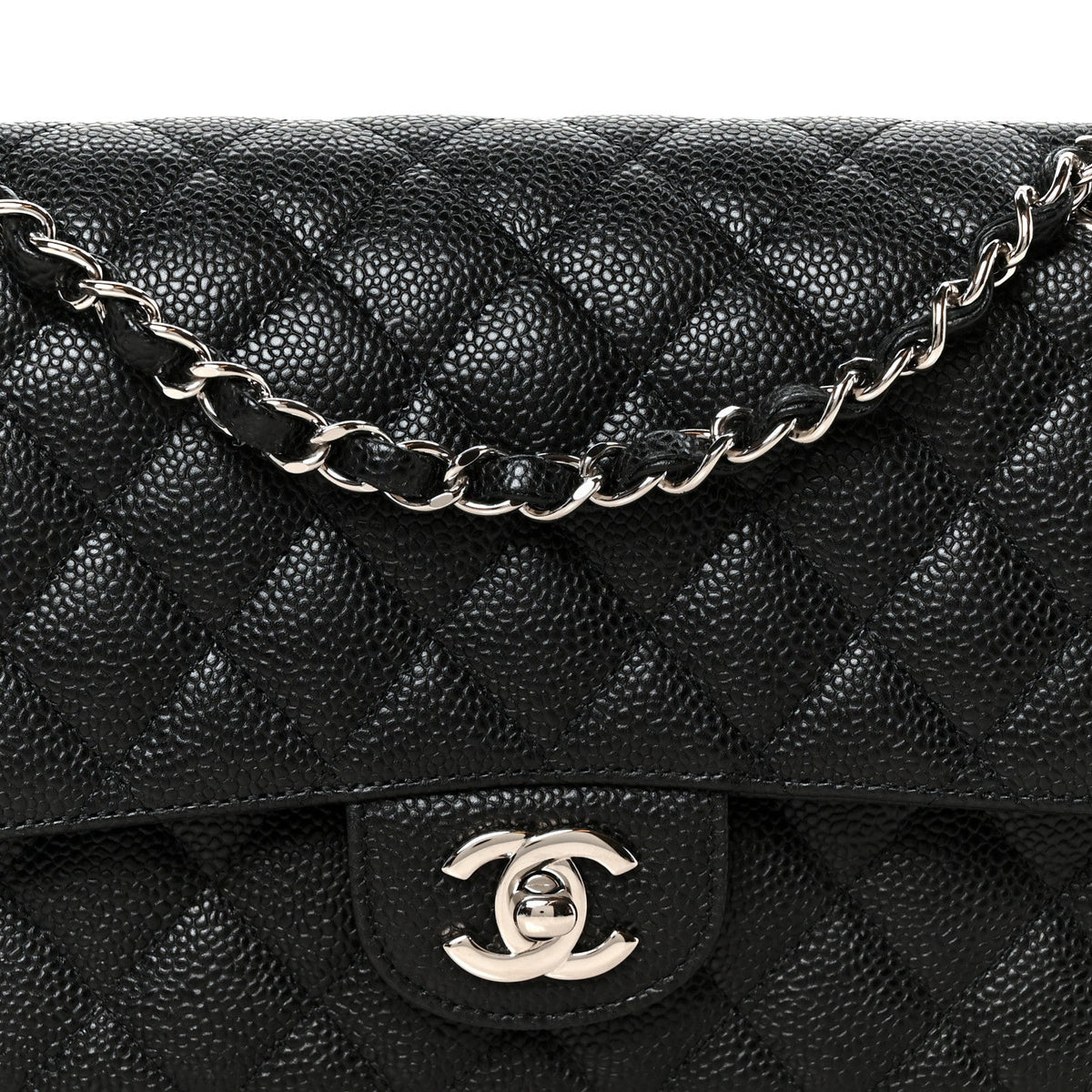 Caviar Quilted Medium Double Flap Black wholesalehk.shop