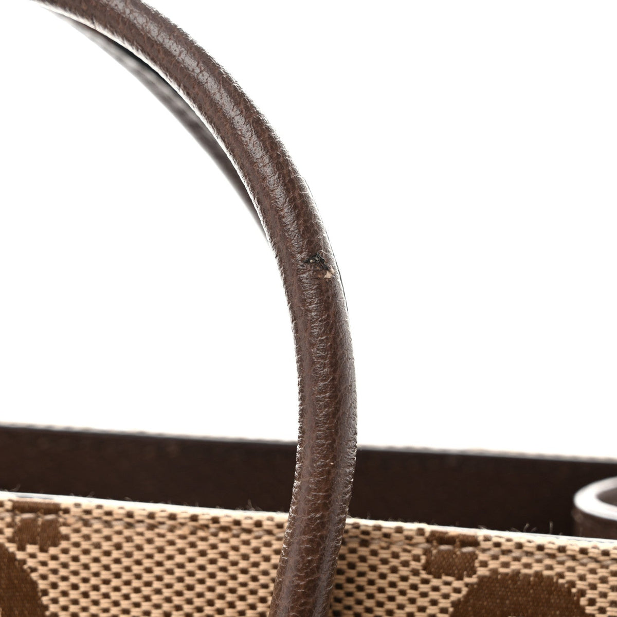 Monogram Jumbo GG Textured Dollar Calfskin Web Tote Bag Camel Ebony New Acero wholesalehk.shop