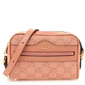 Monogram Textured Dollar Calfskin Mini Ophidia Shoulder Bag Cloche Rose Pink wholesalehk.shop