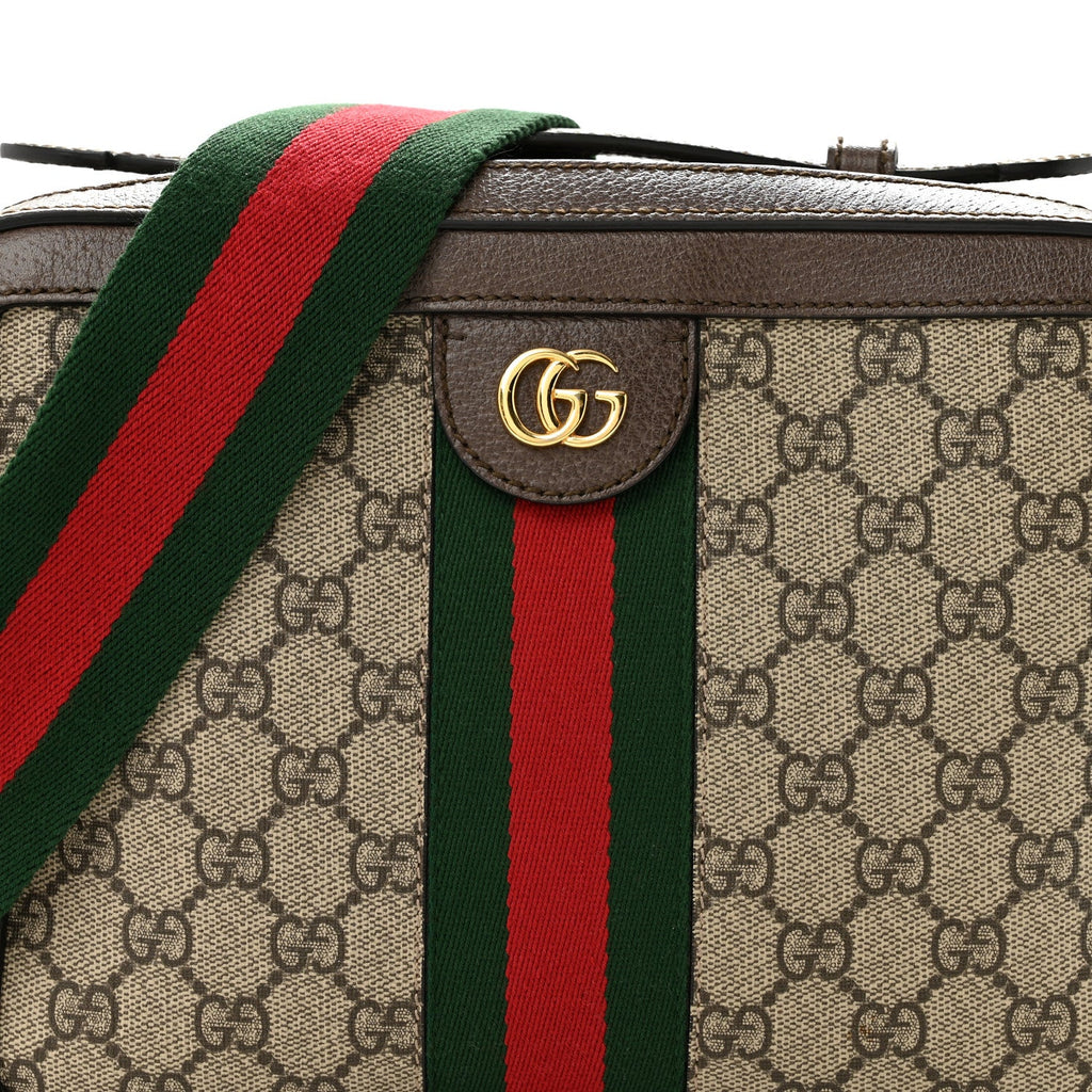 GG Supreme Monogram Web Small Ophidia Top Handle Shoulder Bag Brown wholesalehk.shop