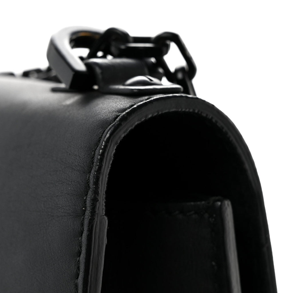 Ultra Matte Calfskin J'Adior Chain Flap Bag Black wholesalehk.shop