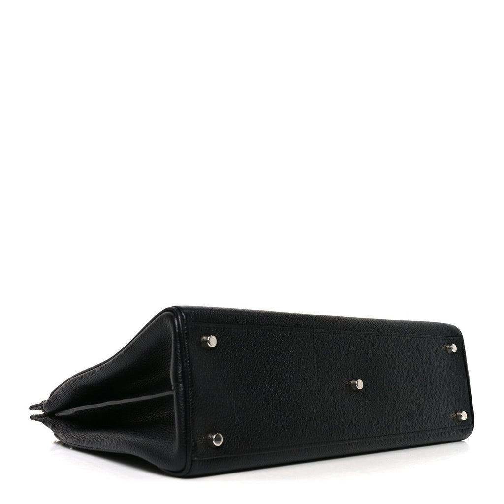 Grainy Calfskin Medium Zumi Top Handle Bag Black wholesalehk.shop