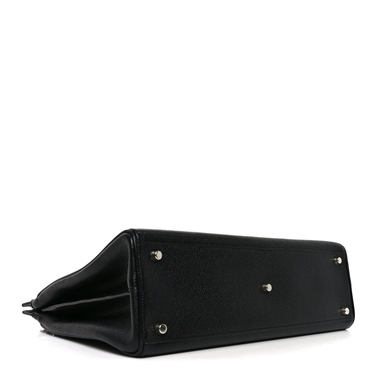 Grainy Calfskin Medium Zumi Top Handle Bag Black wholesalehk.shop