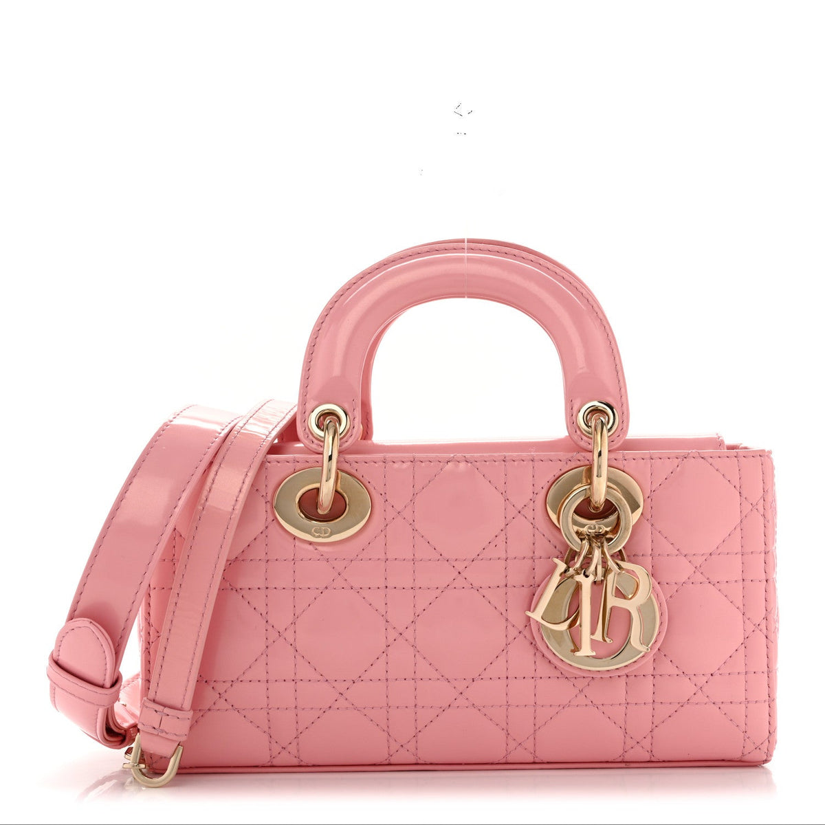 Metallic Lambskin Cannage Small Lady D-Joy Pink wholesalehk.shop