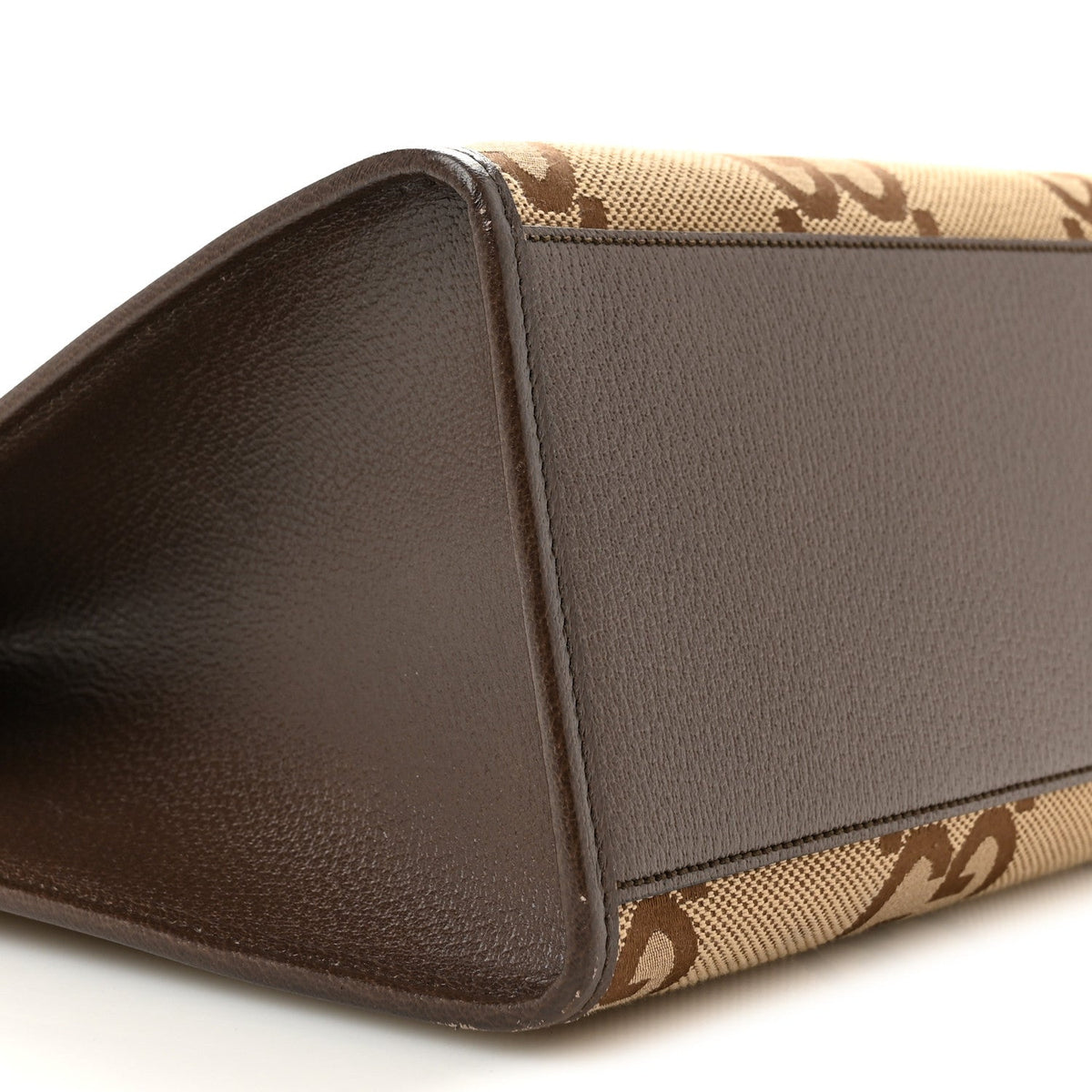 Monogram Jumbo GG Textured Dollar Calfskin Web Tote Bag Camel Ebony New Acero wholesalehk.shop