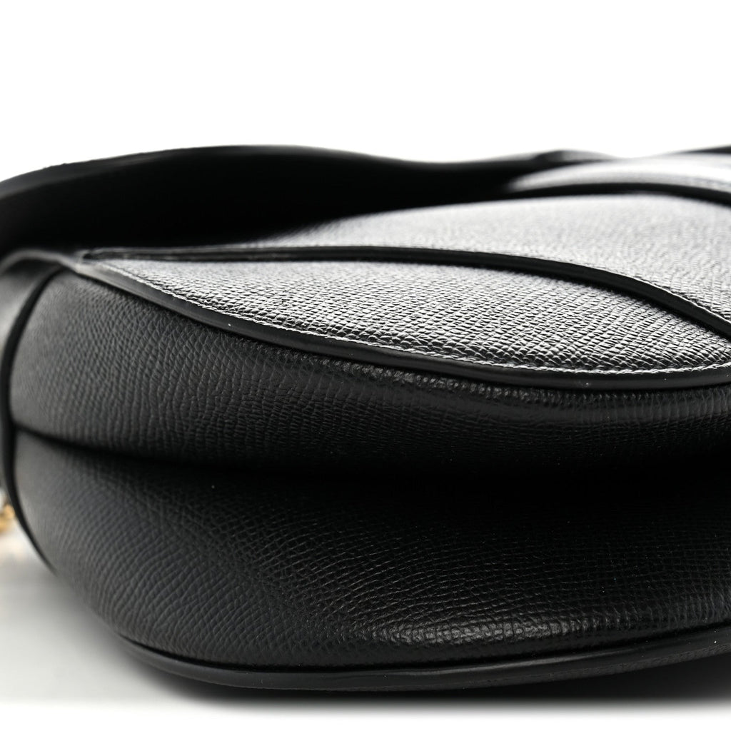 Grained Calfskin Saddle Bag With Strap Black wholesalehk.shop