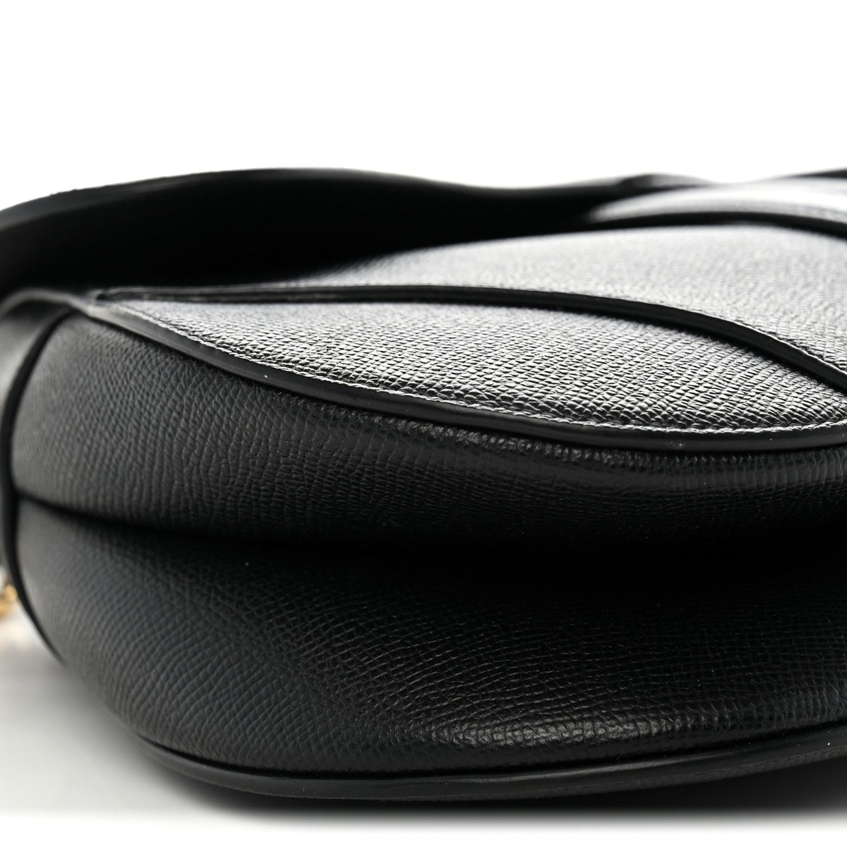 Grained Calfskin Saddle Bag With Strap Black wholesalehk.shop