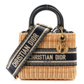 Wicker Oblique Medium Lady Dior Bag Blue wholesalehk.shop