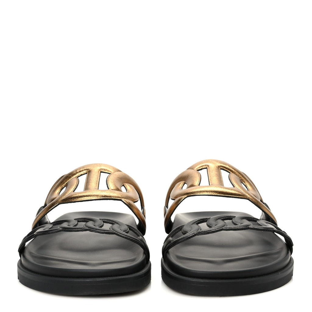 Metallic Nappa Extra Sandals 40 Black Gold wholesalehk.shop