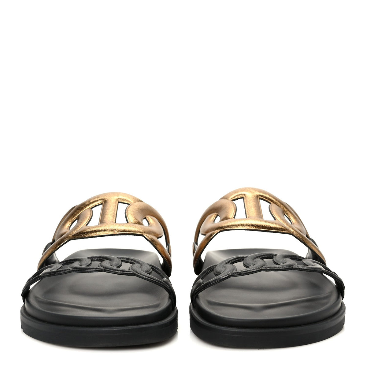 Metallic Nappa Extra Sandals 40 Black Gold wholesalehk.shop