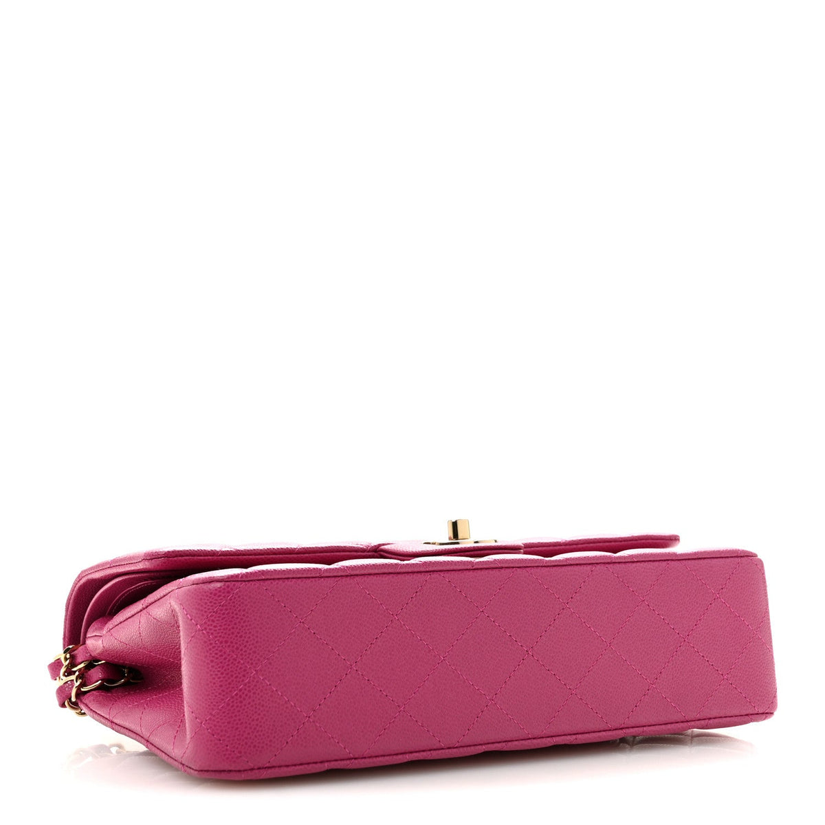 Caviar Quilted Medium Double Flap Purple wholesalehk.shop