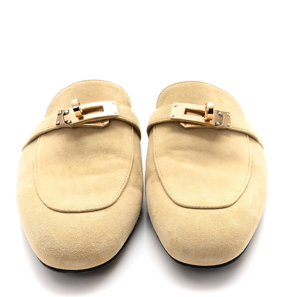 Suede Goatskin Oz Mules 37 Beige Sable wholesalehk.shop