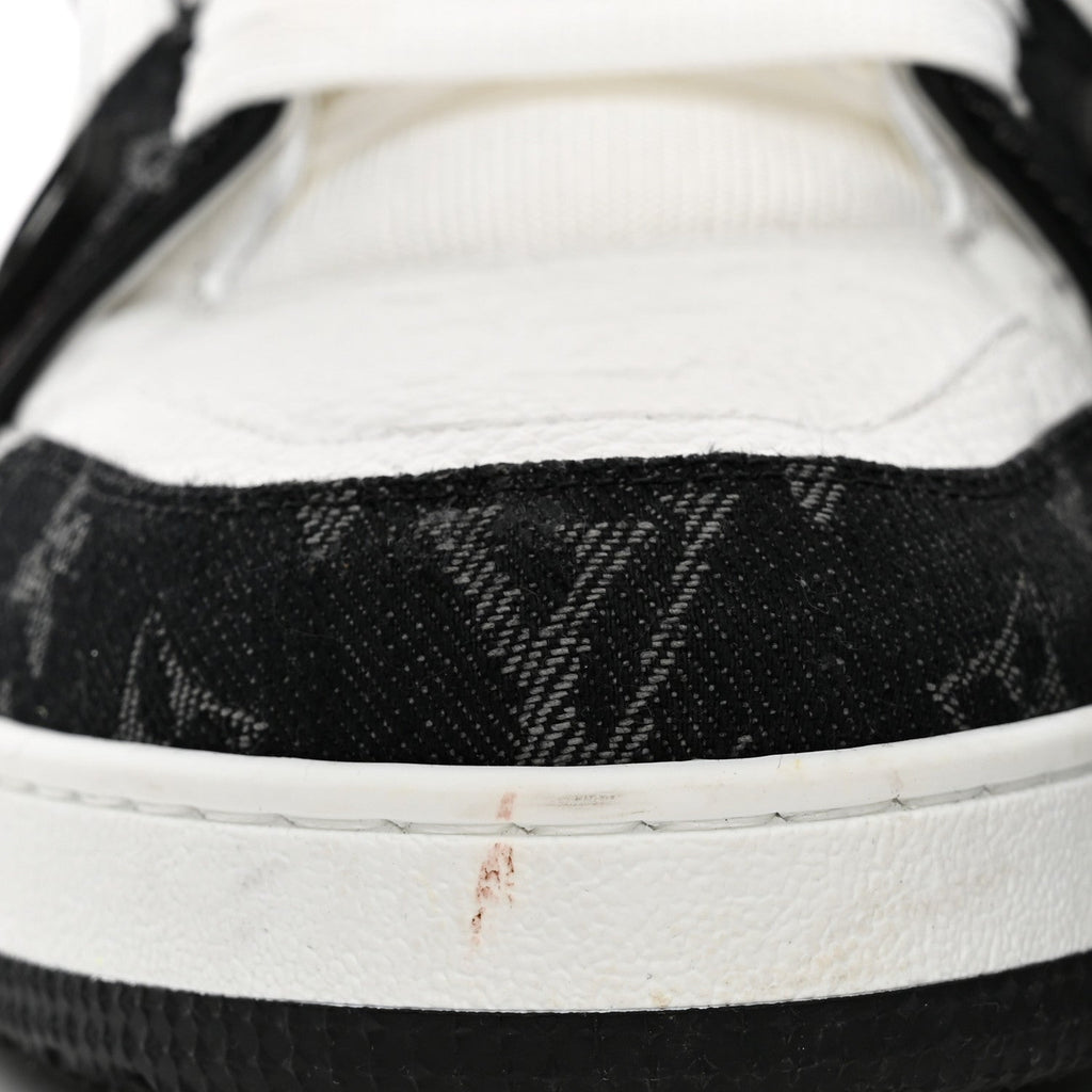 Calfskin Embossed Monogram Denim Mens LV Trainer Sneakers 10 Black £¨ Direct shipment via from wholesalehk.shop