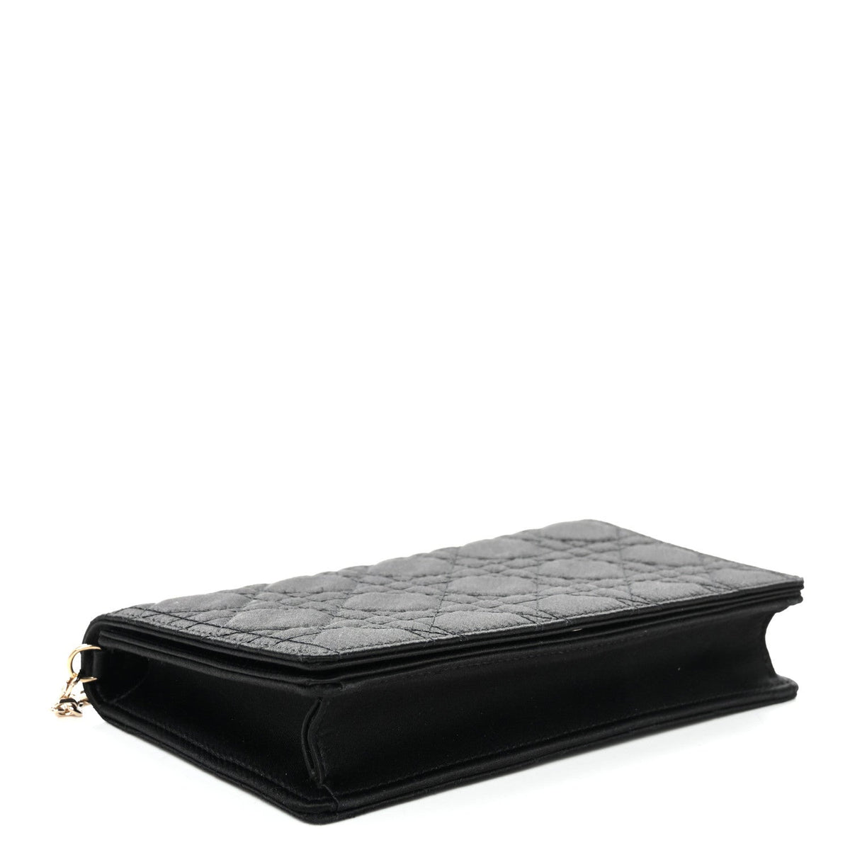 Satin Cannage Lady Dior Convertible Clutch Black wholesalehk.shop