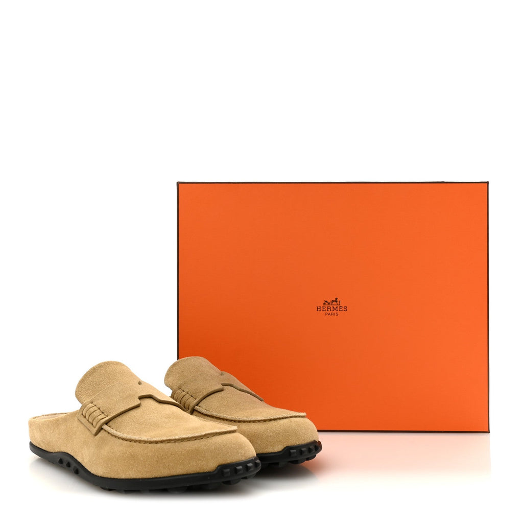 Suede Calfskin Womens Go Mules 39 Beige Sable wholesalehk.shop