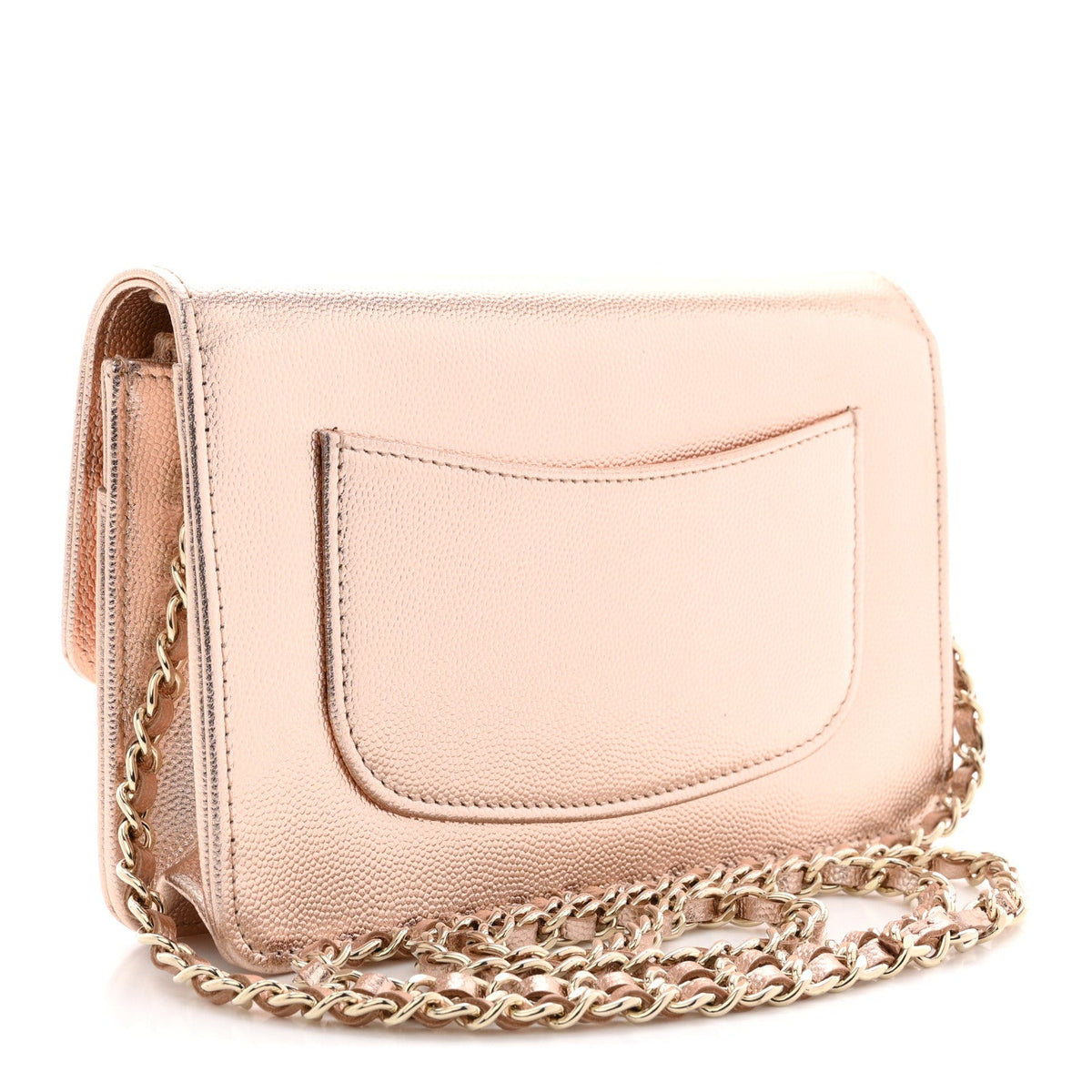 Metallic Caviar Timeless CC Wallet On Chain WOC Copper wholesalehk.shop