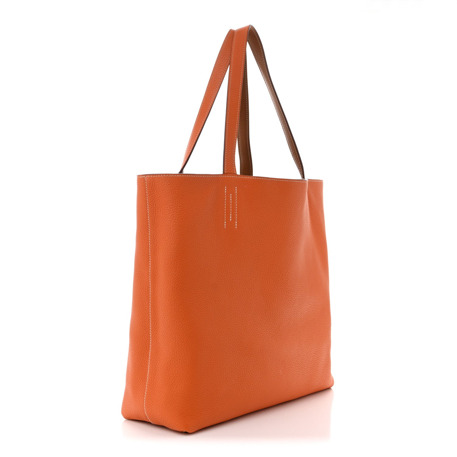 Taurillon Clemence Double Sens 45 Reversible Tote Orange Gold £¨ Direct shipment via from wholesalehk.shop