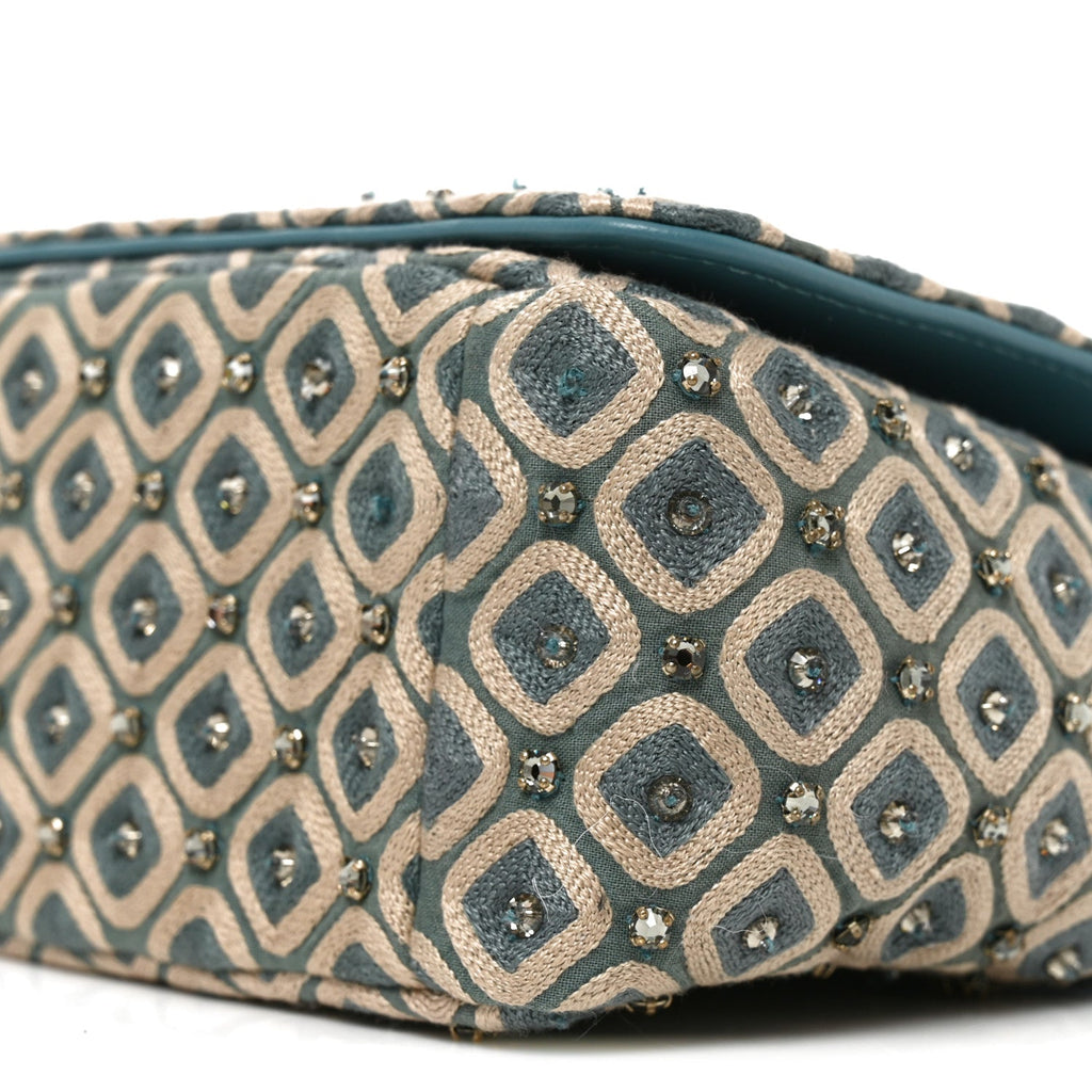 Calfskin Strass Embroidered Small Caro Bag Blue wholesalehk.shop