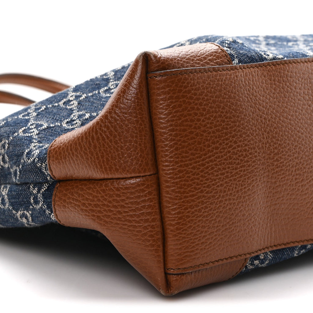 New Denim GG Monogram Medium Ophidia Shopping Tote Blue Tea Cuir wholesalehk.shop