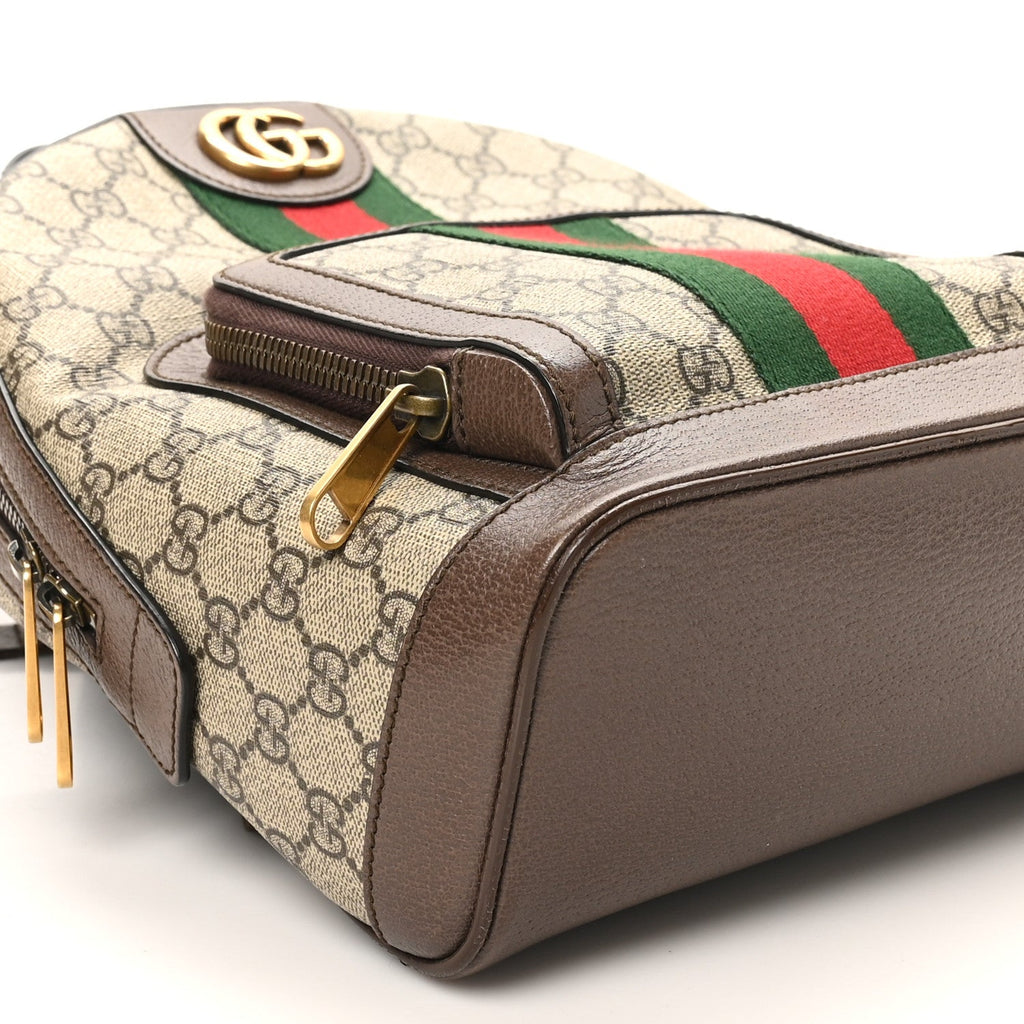 GG Supreme Monogram Calfskin Web Small Ophidia Day Backpack Beige Ebony New Acero wholesalehk.shop
