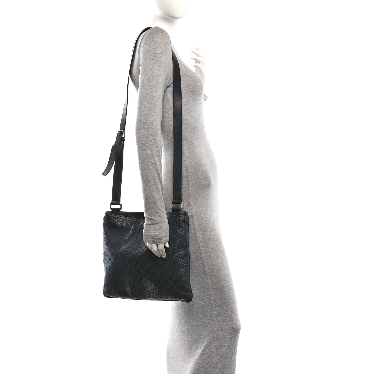 Guccissima Medium Flat Messenger Bag Black £¨ Direct shipment via from wholesalehk.shop