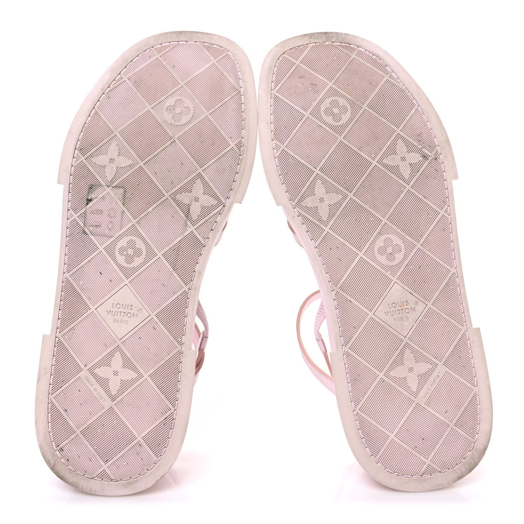 LV X TM Cherry Blossom Calfskin Maya Flatform Sandals 40 Light Pink £¨ Direct shipment via from wholesalehk.shop