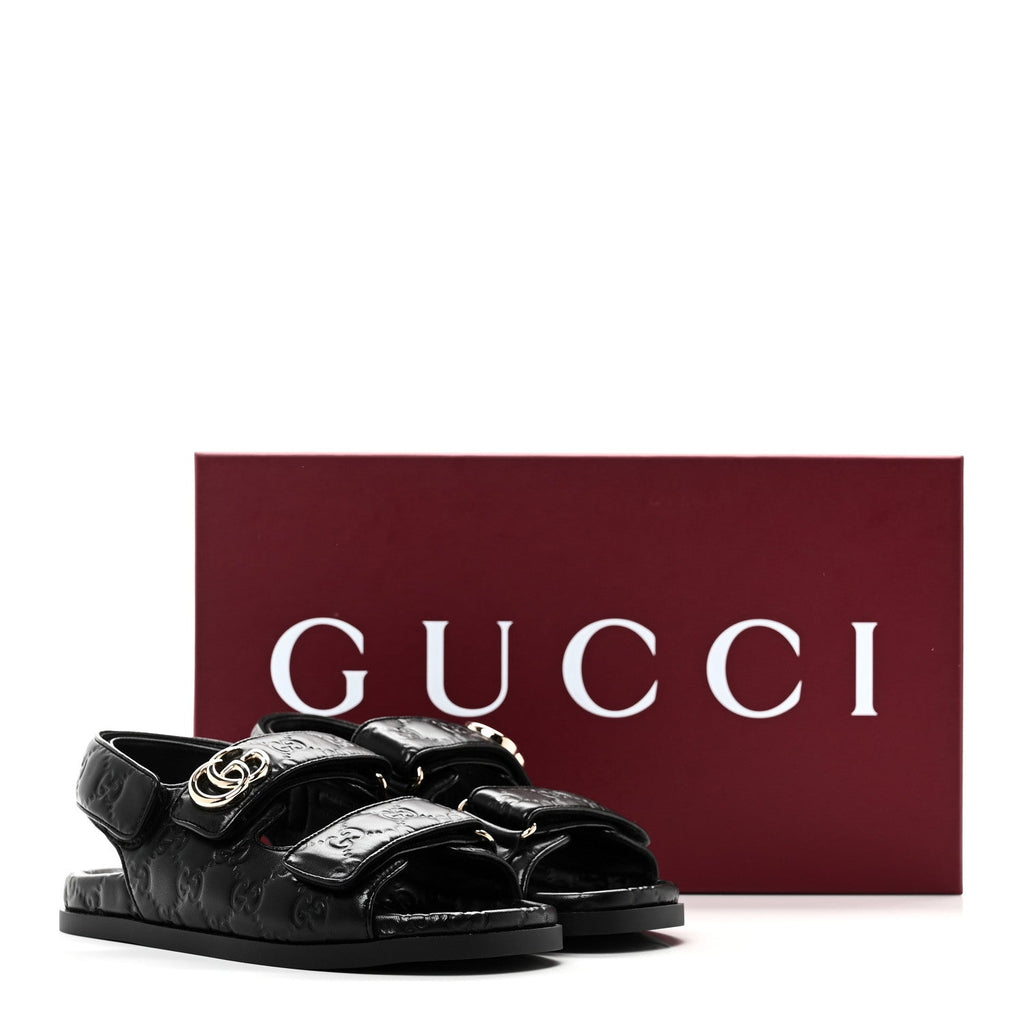 Guccissima GG Embossed Womens Sandals 35 Black £¨ Direct shipment via from wholesalehk.shop