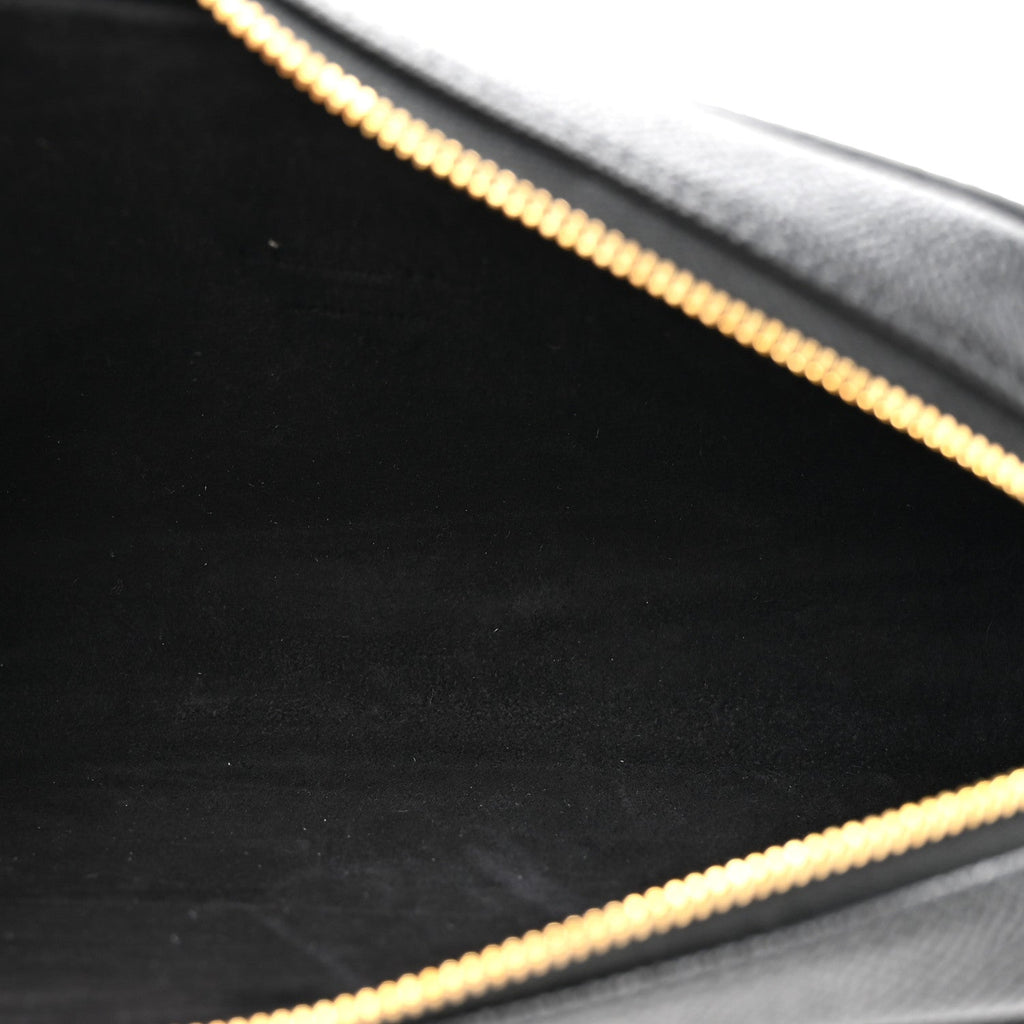 Grained Calfskin Caro Double Pouch Black wholesalehk.shop