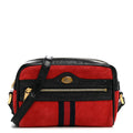 Suede Patent Web Mini Ophidia Shoulder Bag Hibiscus Red Black wholesalehk.shop