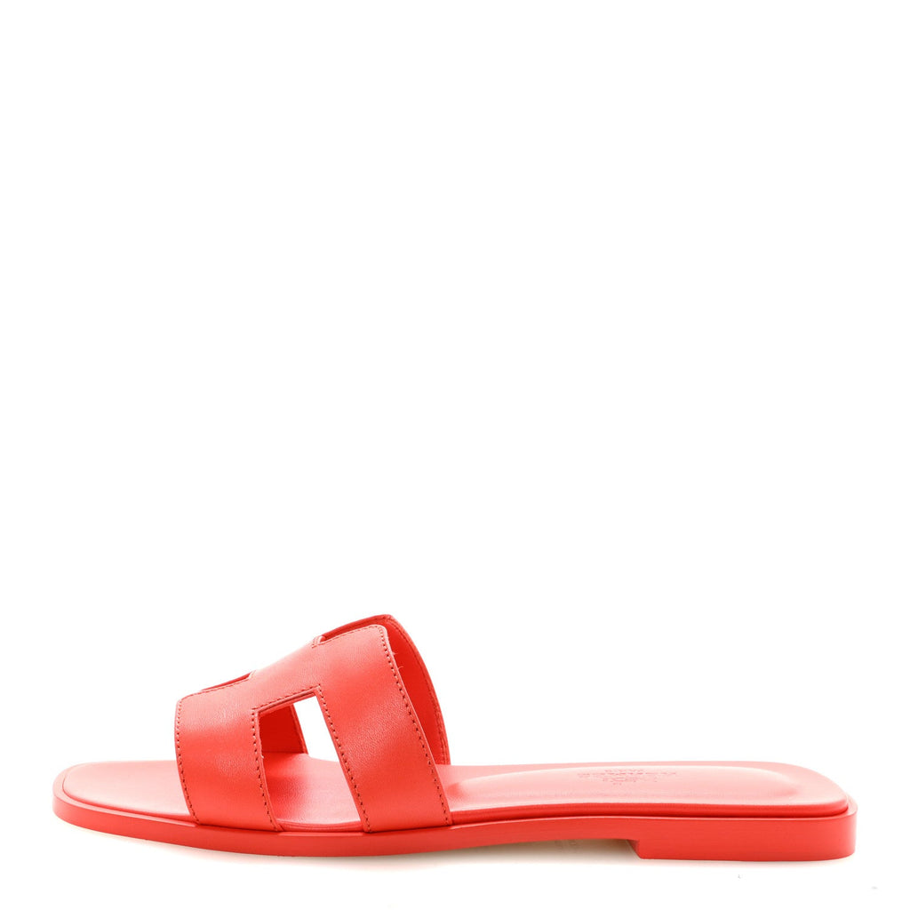 Box Calfskin Oran Sandals 37 Rouge Grenadine wholesalehk.shop