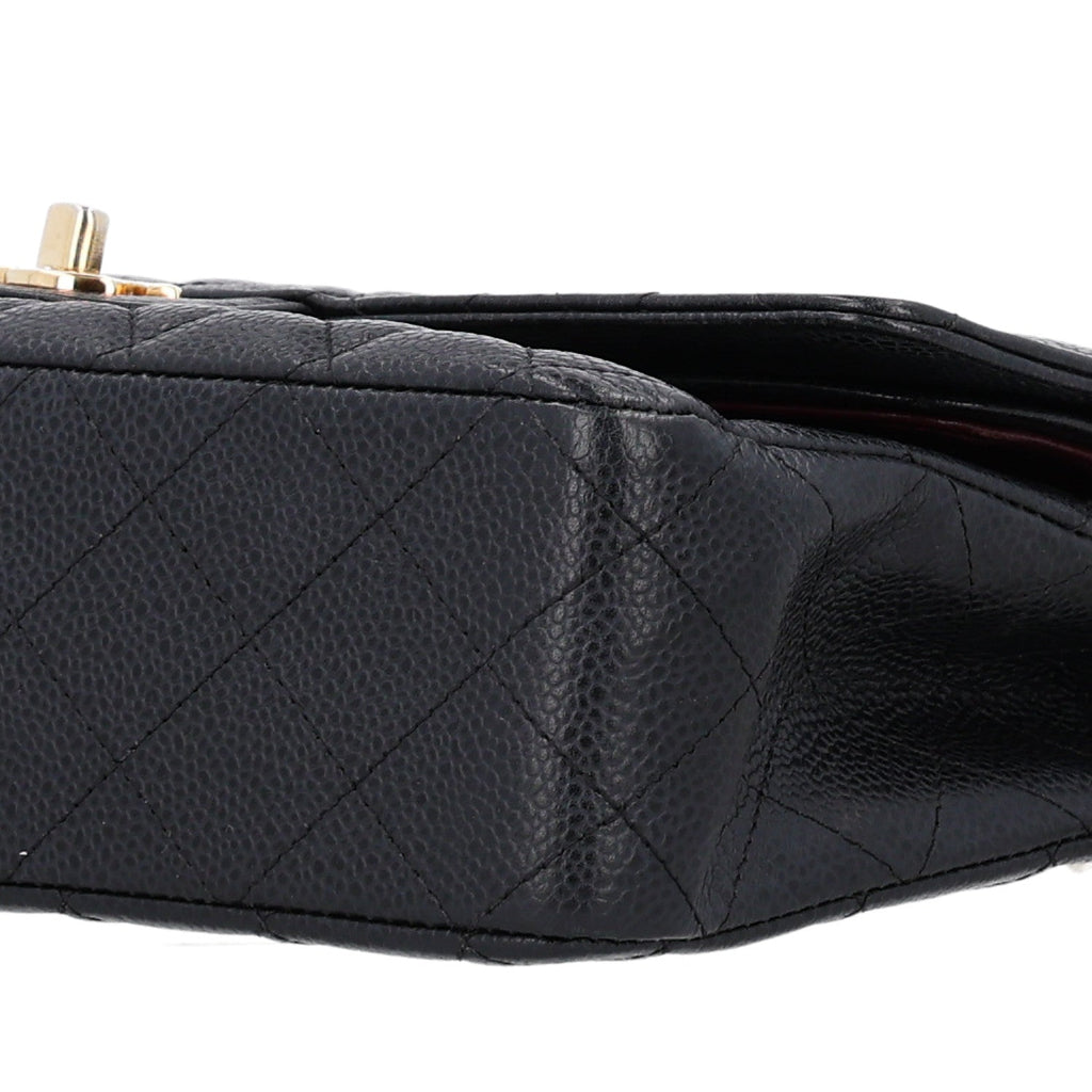 Caviar Quilted Medium Double Flap Black wholesalehk.shop