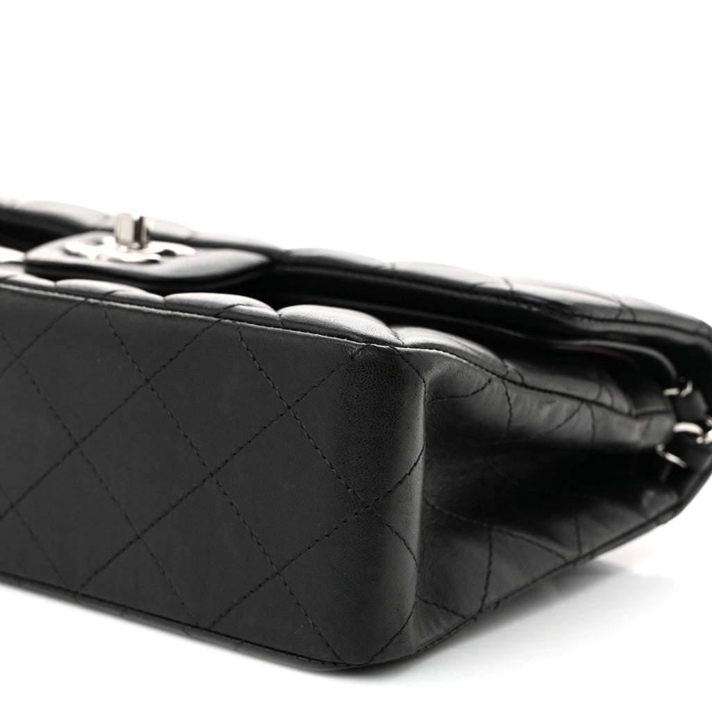 Lambskin Quilted Small Double Flap Black wholesalehk.shop