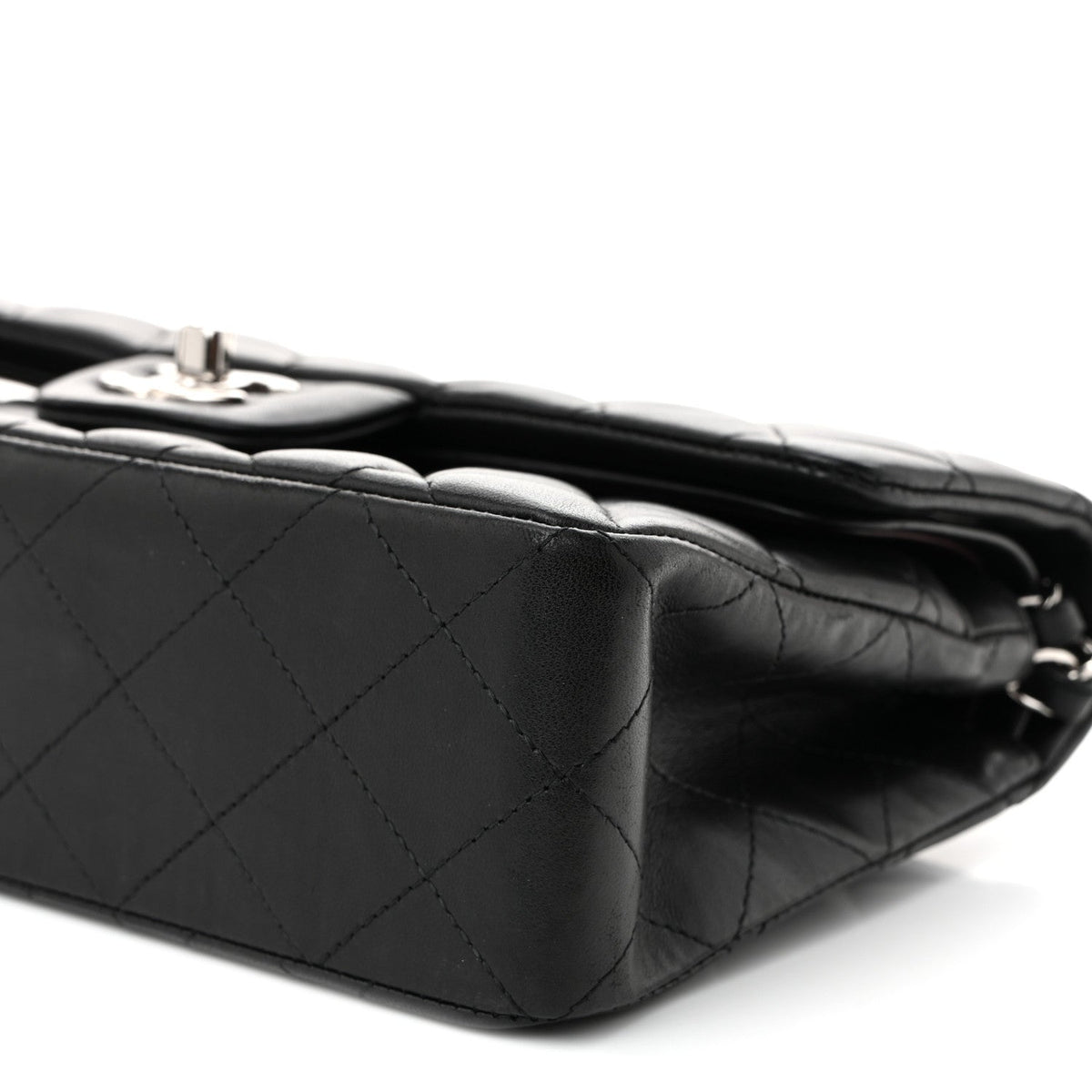 Lambskin Quilted Small Double Flap Black wholesalehk.shop