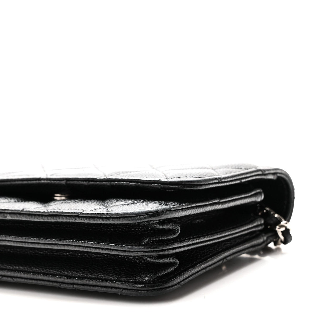 Caviar Quilted Mini Wallet On Chain WOC Black wholesalehk.shop