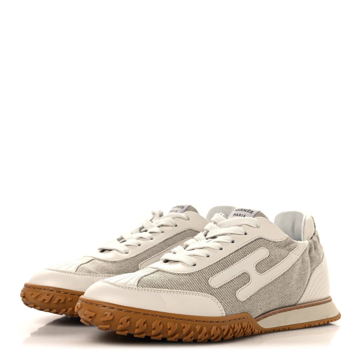 H Canvas Nappa Jet Sneakers 38.5 White Prunoir wholesalehk.shop