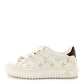 Calfskin Monogram Debossed Time Out Sneakers 37 White Gold £¨ Direct shipment via from wholesalehk.shop